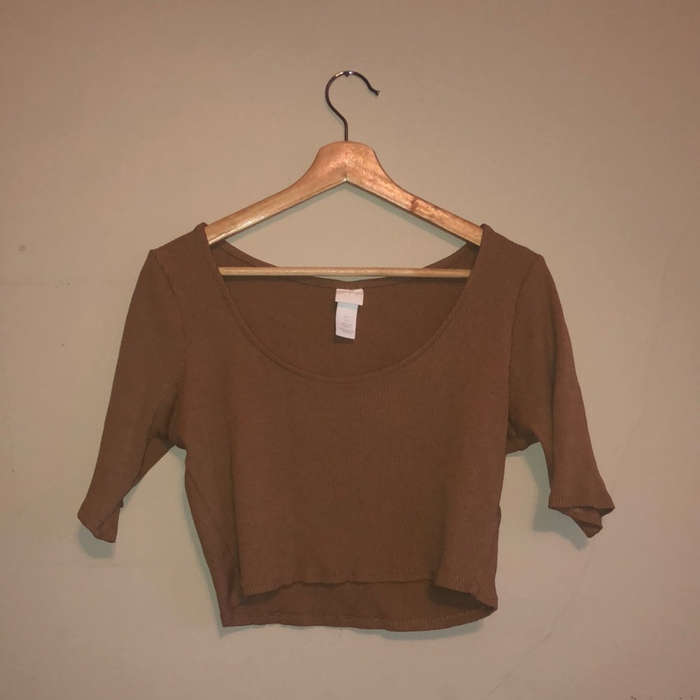 H&M crop top in camel